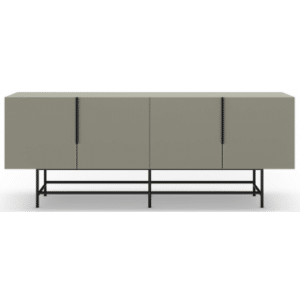 ELDIA Skænk med 4 skabe i metal og melamin H78 x B200 x D40 cm - Sort/Grøn