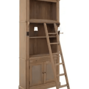 FLAMANT BALMORE Vitrineskab i jern og egetræ med lamper H248 x B124 x D44 cm - Antik eg