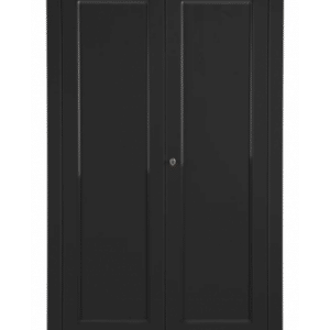 ISABEL Klædeskab i fyrretræ H191 x B118 x D47 cm - Rustik sort