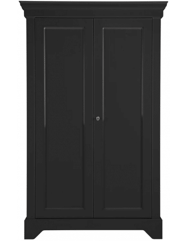 ISABEL Klædeskab i fyrretræ H191 x B118 x D47 cm - Rustik sort