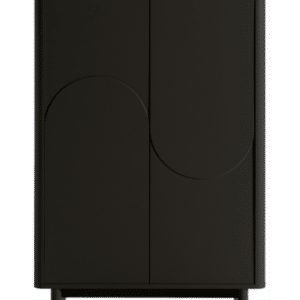 SOLEI Vitrineskab med 2 skabe i MDF H130 x B80 x D40 cm - Sort