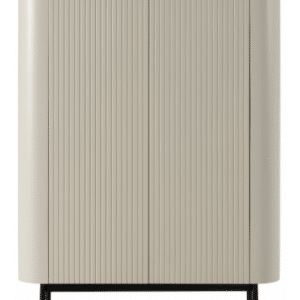 WILLA Vitrineskab med 2 skabe i metal og MDF H140 x B100 x D40 cm - Sort/Creme