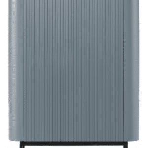 WILLA Vitrineskab med 2 skabe i metal og MDF H140 x B100 x D40 cm - Sort/Havblå