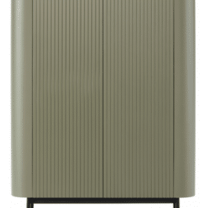 WILLA Vitrineskab med 2 skabe i metal og MDF H140 x B100 x D40 cm - Sort/Mat grøn