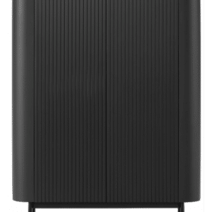 WILLA Vitrineskab med 2 skabe i metal og MDF H140 x B100 x D40 cm - Sort/Mat sort