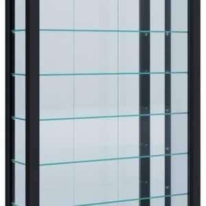 Gulv Vitrineskab "Lumo Maxi" Med Spejl | Inkl. Led Lys, 115 x 59 x 18 cm, sort