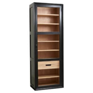 Nordal Viva vitrineskab - 210x76x44 - sort/natur
