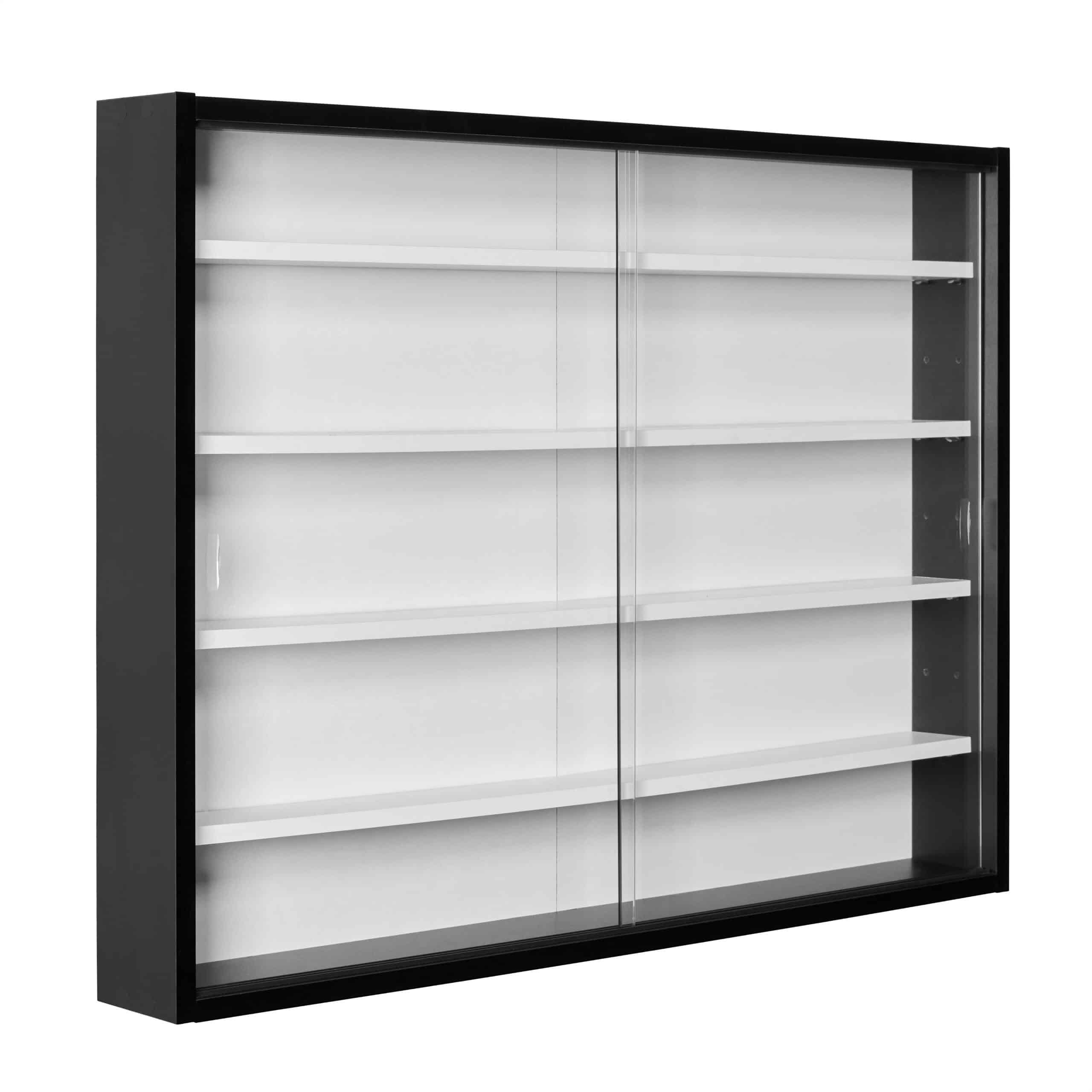 NORDIC LIVING COLLECTION Collecty vægskab, m. 2 glasskydelåger og 4 hylder - hvid og sort MDF