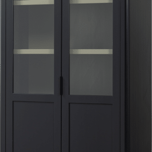 Vitrineskab/buffetskab WOOOD Gunnar mat sort FSC fyrretræ H217 B120 D48 cm